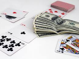 poker table with money