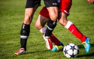 playing football