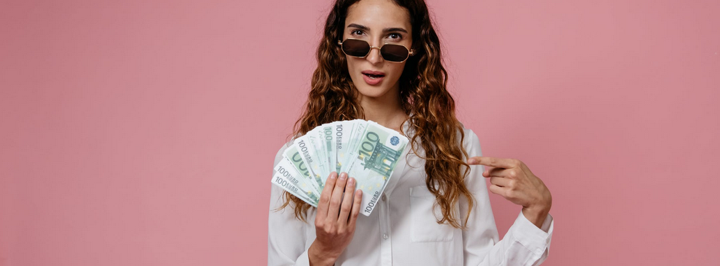 woman with cash